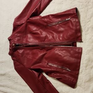Red leather jacket